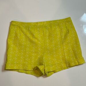60s 70s vintage yellow high waisted crossbow shorts